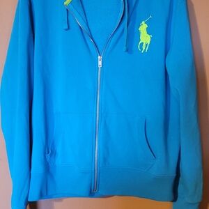 Ralph Lauren Bright Blue Zip-Up Hoodie